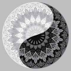 Yin yang decorative symbol