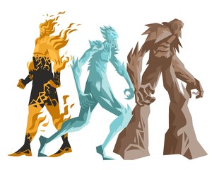 earth rock ice and fire golem titans