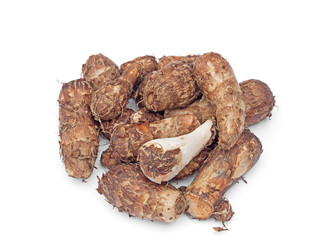 Group of Taro Root on White Background