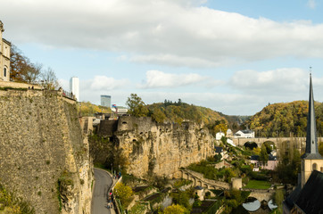 Fototapeta premium Aerial View of Luxembourg City, Luxembourg