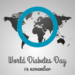 World Diabetes Day 14 November. Blue circle - symbol mellitus. Design concept for banner, booklet, website, card or other projects. Vector illustration.