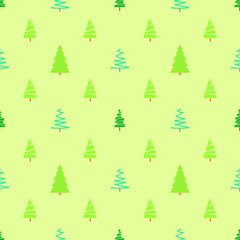 Seamless pattern with christmas trees. Abstract geometric wallpaper. Geometric art. Green christmas trees. Print for textiles, fabrics, polygraphy, posters. Greeting cards. Natural texture