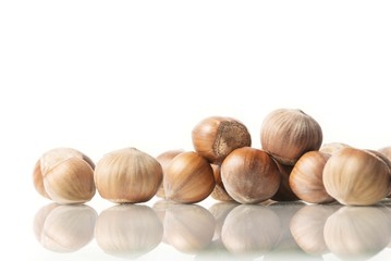 hazelnuts isolated on white