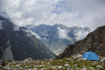 camping  in mountains