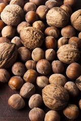 hazelnuts with nuts and walnuts