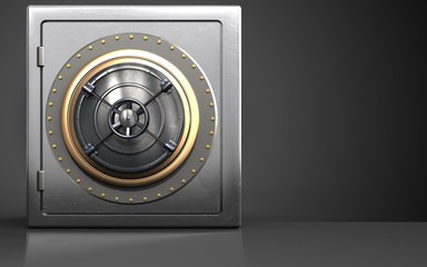 3d closed bank door closed bank door