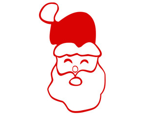 Babbo natale con cappello rosso e barba bianca, che ride di gusto