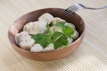 Dumplings on a plate