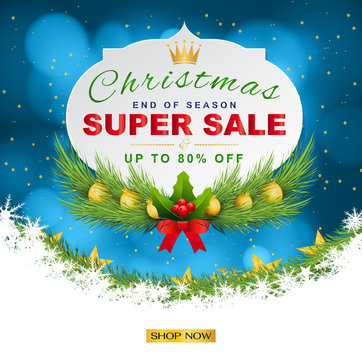 Christmas sale and seasonal discount templates. banners, flyers, posters for shopping store discount background