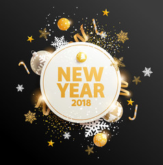 Happy New Year greeting card with  place for text