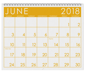2018 Calendar: Month Of June With Flag Day