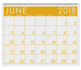 2018 Calendar: Month Of June With Flag Day