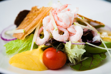 Shrimp salad with sauce