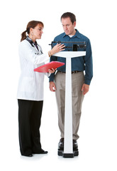 Doctor: Doctor Checks Patient's Weight