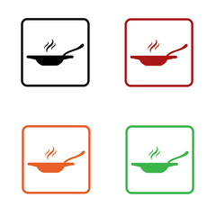 hot editable flat soup bowl icon in black red orange and green colors isolated for web and applications
