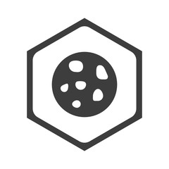 ikona sześciobok z zaokrąglonymi wewnątrz krawędziami 