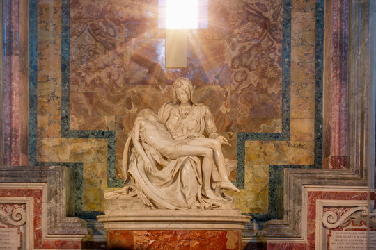 Michelangelo's Pieta in St. Peter's Basilica in Rome.