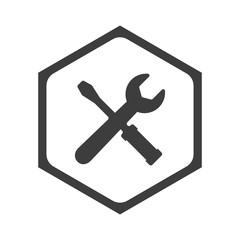 ikona sześciobok z zaokrąglonymi wewnątrz krawędziami 