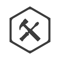 ikona sześciobok z zaokrąglonymi wewnątrz krawędziami 