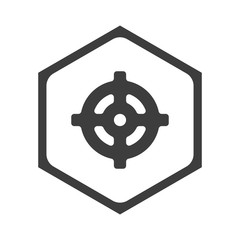 ikona sześciobok z zaokrąglonymi wewnątrz krawędziami  © vempireart