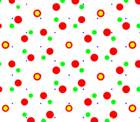 Dot pattern, vector random colorful polka dots. Abstract background. Modern fashion trendy trans pattern. Vector texture.