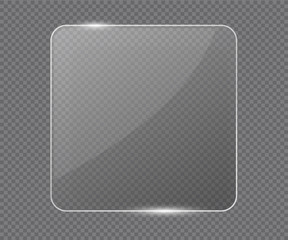 Glass banner realistic vector illustration