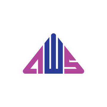 A W S Letter Triangle abstract logo