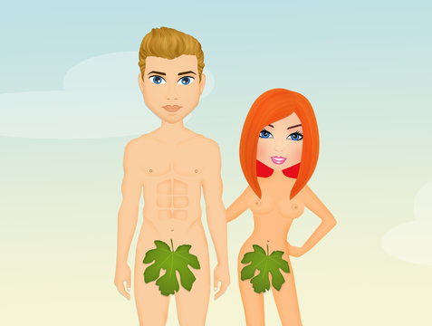 Adam And Eve Cartoon Images – Browse 282 Stock Photos, Vectors, and Video |  Adobe Stock
