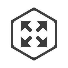 ikona sześciobok z zaokrąglonymi wewnątrz krawędziami