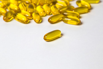 Omega 3 - 6 - 9 in capsules isolated on the white background