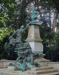 Sculptural composition under the bust of Delacroix in the Luxembourg Garden, Paris