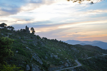 The chapel of a medieval monastery Sant Pere de Rodes in Spain