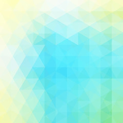 Abstract background consisting of yellow, blue, green triangles. Geometric design for business presentations or web template banner flyer. Vector illustration