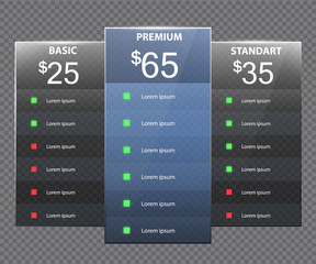 Tariff selection vector illustration