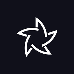 Star propeller abstract line logo © desbayy