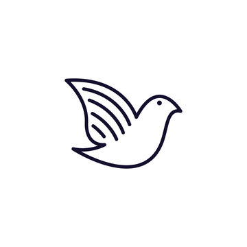 Dove line Logo Icon Vector
