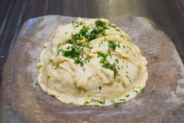 raw pizza made by a child