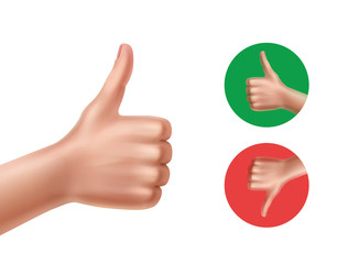 Thumbs up and down