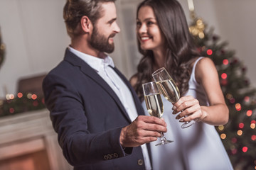 Couple celebrating New Year