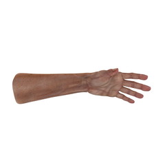 Senior hands on a white. 3D illustration