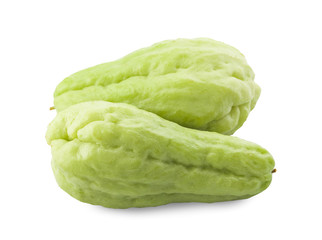 Chayote on white background