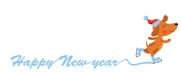 Happy New Year background with cute Dog