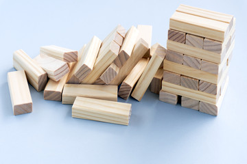 Collapsed Stacked on Wood Blocks