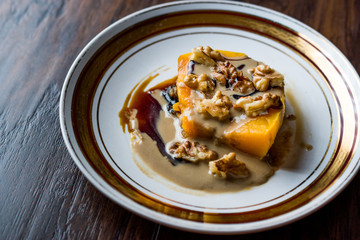 Turkish Pumpkin Dessert with Tahini and Walnut / Kabak Tatlisi