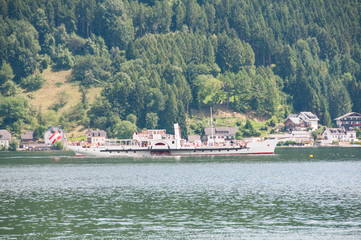 historical ship Gisela on lake Traunsee