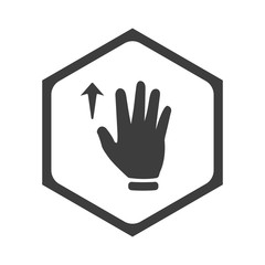 Obraz premium ikona sześciobok z zaokrąglonymi wewnątrz krawędziami 