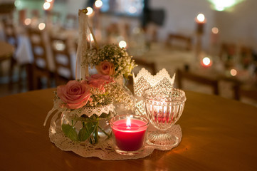 table decoration candles roses
