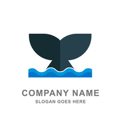 Whale Fin Ocean Animal Logo Vector Icon 