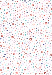 Seamless floral pattern with white background. Vector repeating texture.