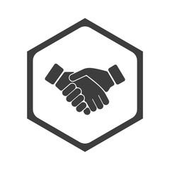 ikona sześciobok z zaokrąglonymi wewnątrz krawędziami 